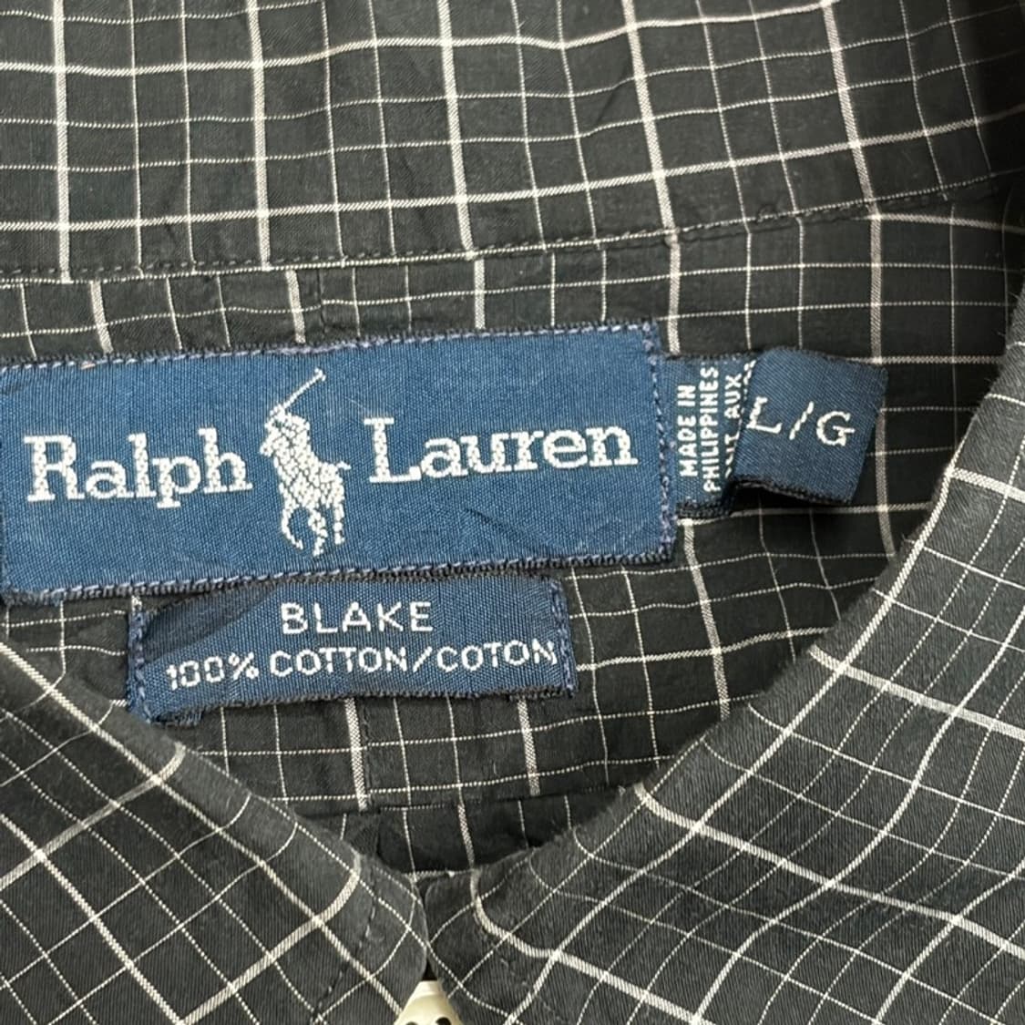 POLO 코튼 체크 셔츠 L 상품이미지4