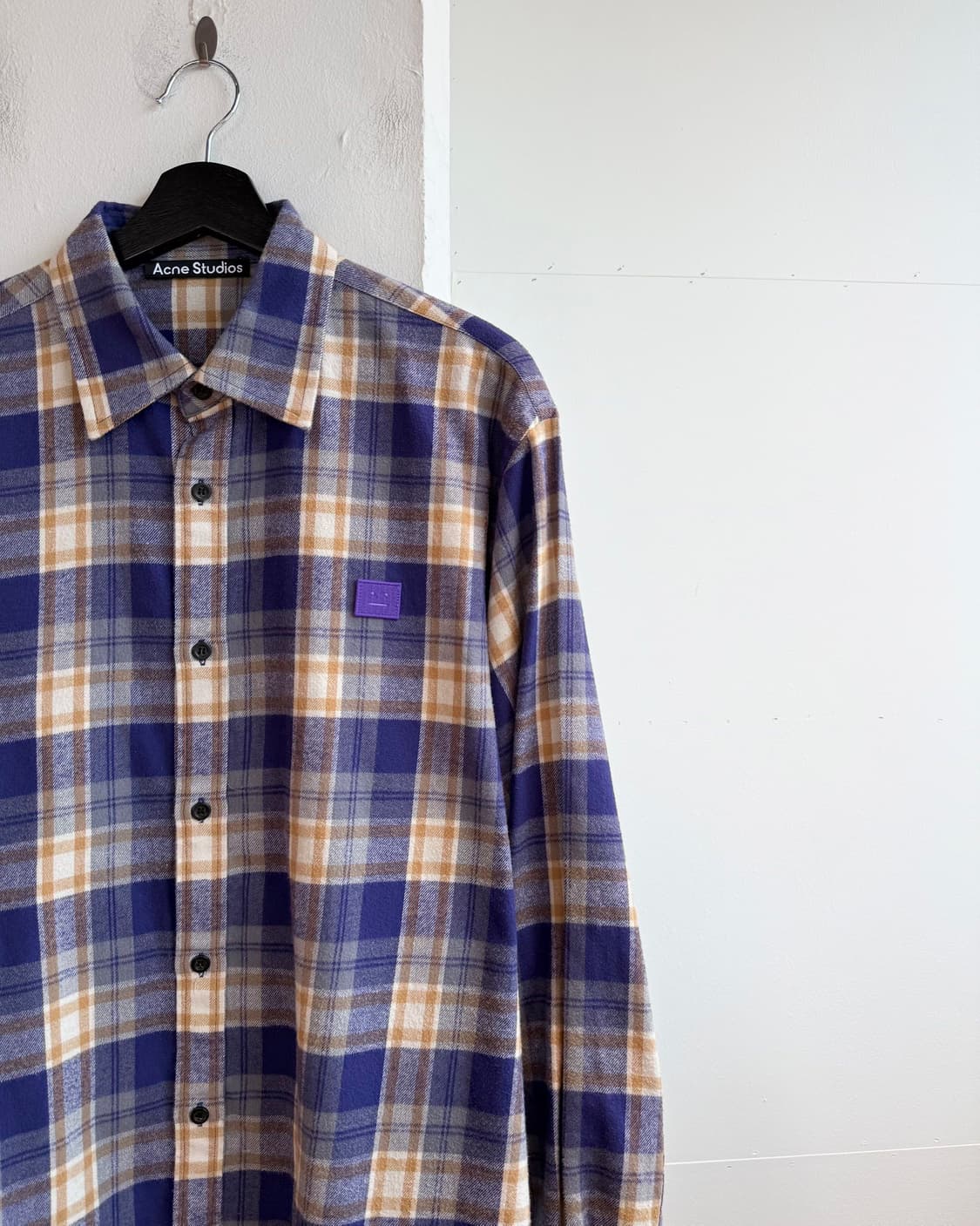 아크네 스튜디오 퍼플 페이스 플란넬 체크 셔츠 사이즈 M  상품이미지5