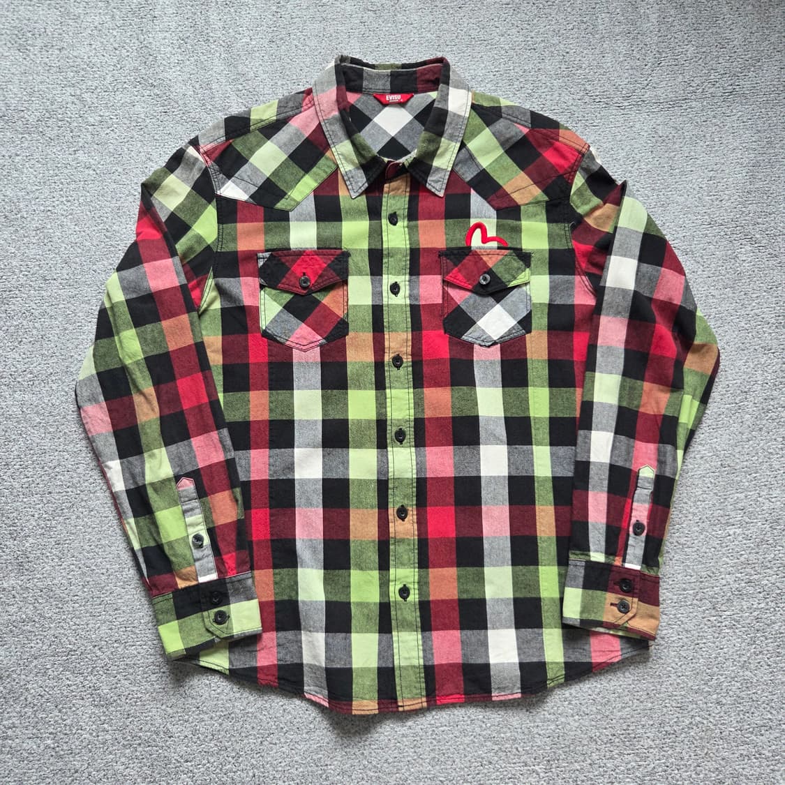 Evisu 웨스턴 체크 셔츠 L(100) 상품이미지1