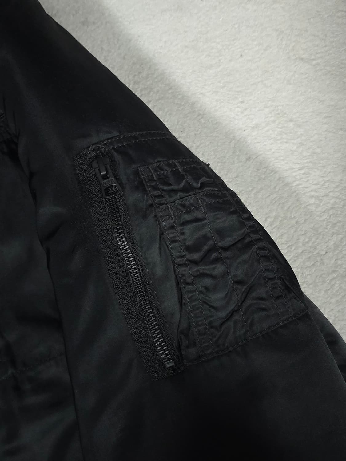 알파인더스트리 후드 MA-1 블랙 봄버 자켓 XL사이즈 상품이미지5