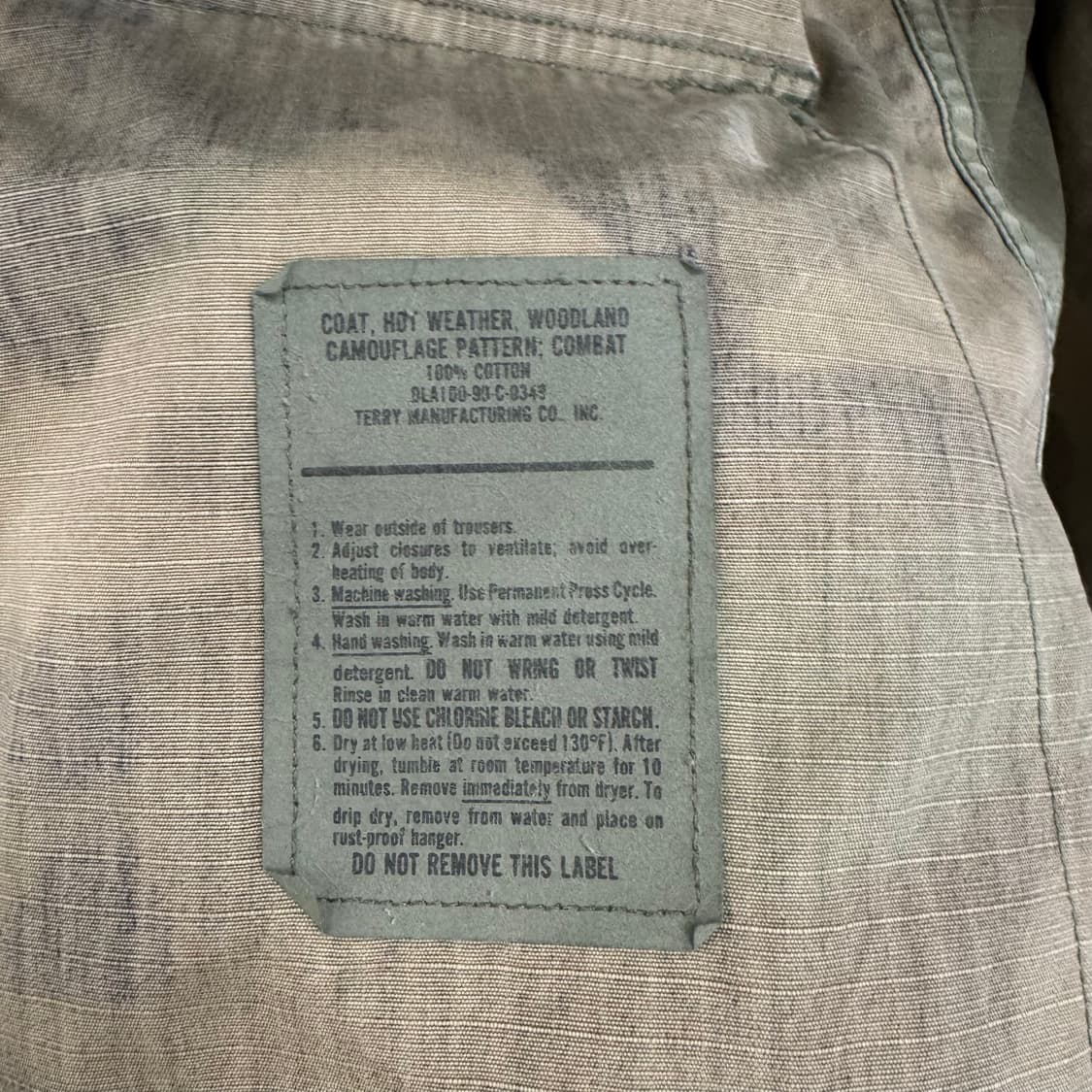 80s US Army 미군 하계용 우드랜드 카모 셔츠 자켓 (XL)  상품이미지7