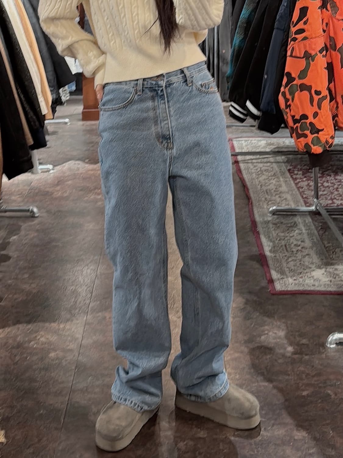 시엔느 스트레이트 일자 sienne 로고 청바지 데님 팬츠 M 상품이미지6