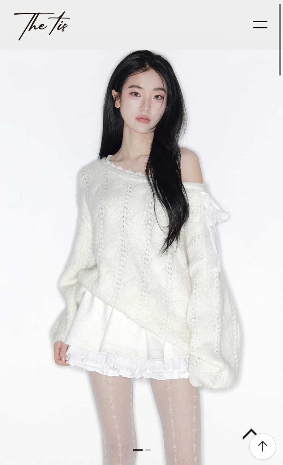 더티스 소프트 베일 오프숄더 니트 (아이보리) 상품이미지1