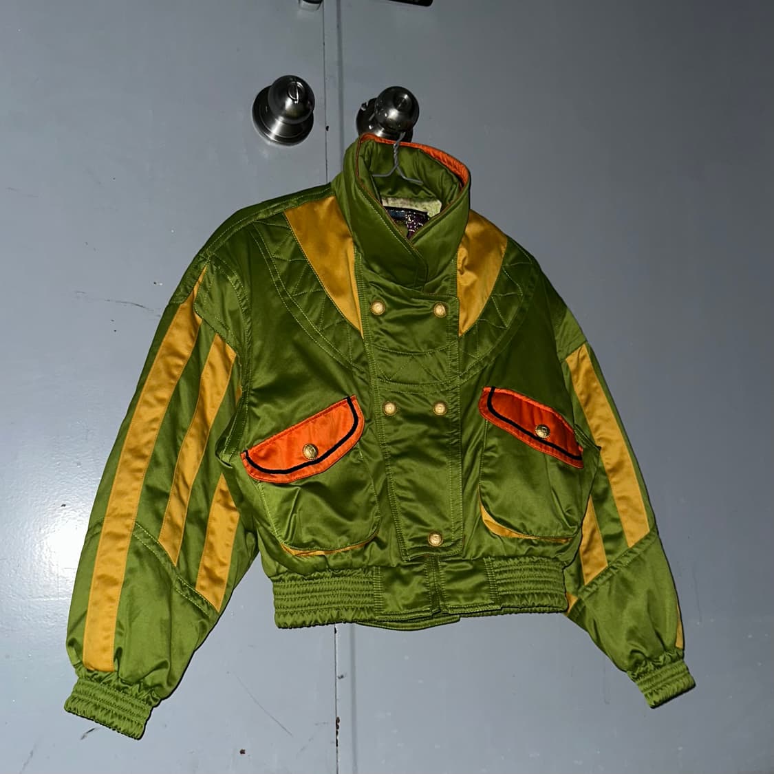 Lime green vintage retro bomber 상품이미지1