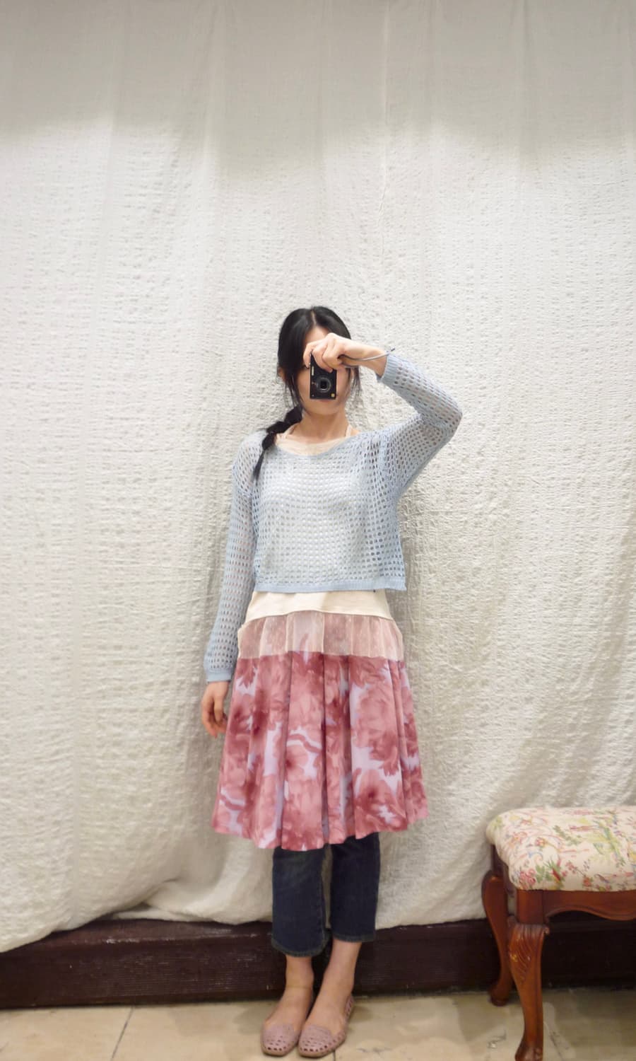 Muted blue net knit 상품이미지3
