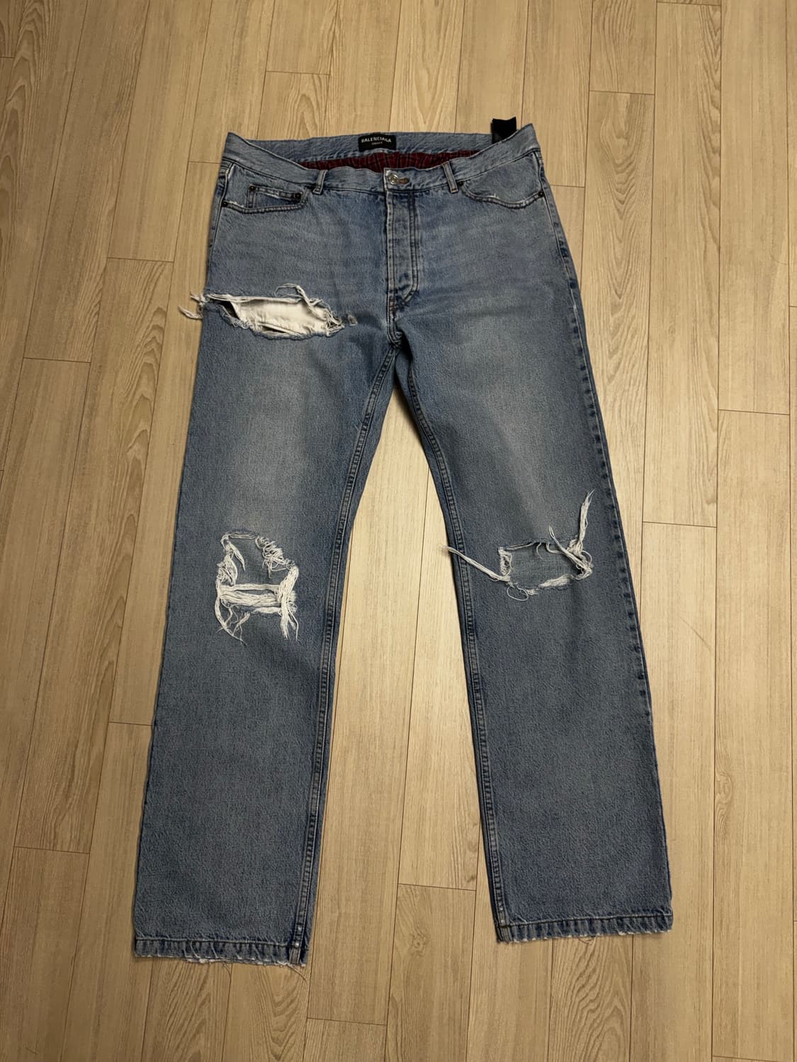 발렌시아가 디스트레스드 페이크 박서 데님 진 상품이미지2
