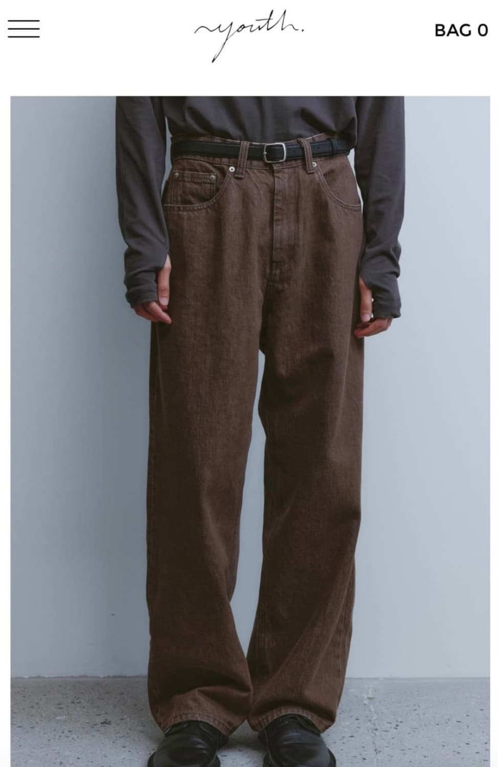 Youth 스트레이트 데님 브라운 상품이미지1