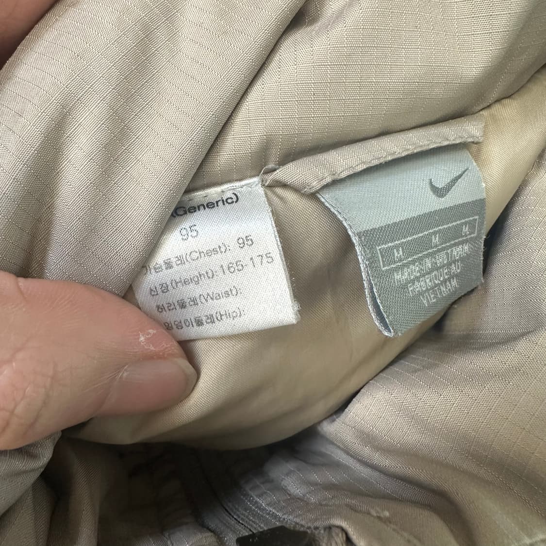 나이키 00s 립스탁 베이지숏패딩 95 상품이미지3