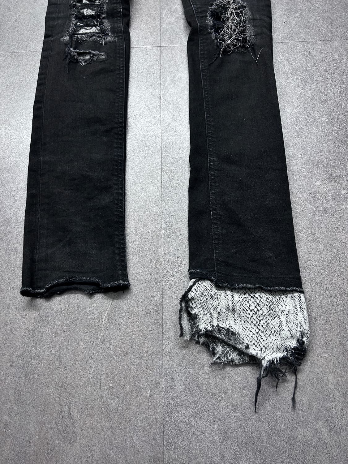 Fagassent 디스트레스드 레이어드 데님 팬츠 상품이미지4