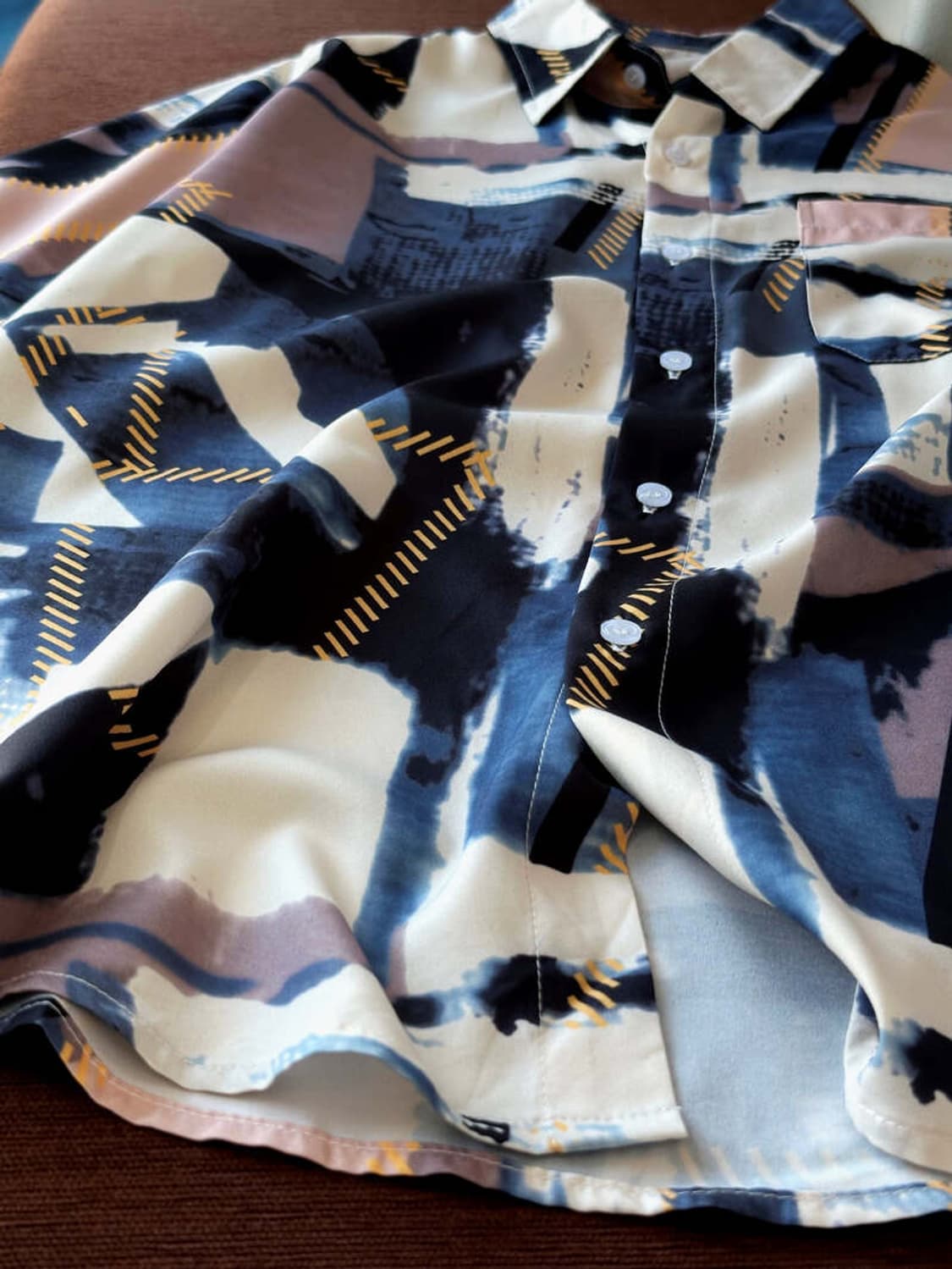 Irregularity patterned sheer shirt top 상품이미지5