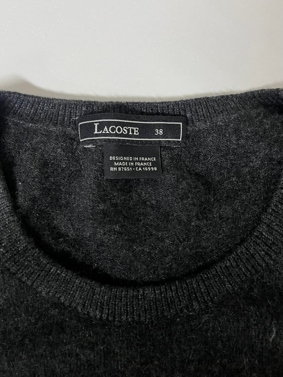 38) 라코스테 캐시미어 100 니트 원피스 차콜 상품이미지4