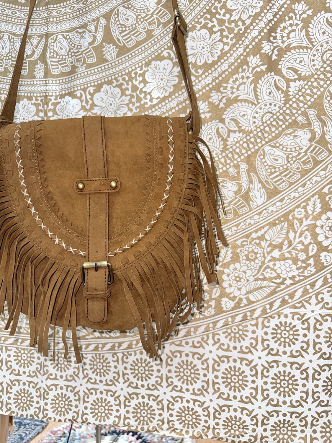 빈티지 보헤미안 웨스턴 스웨이드 크로스백  상품이미지4