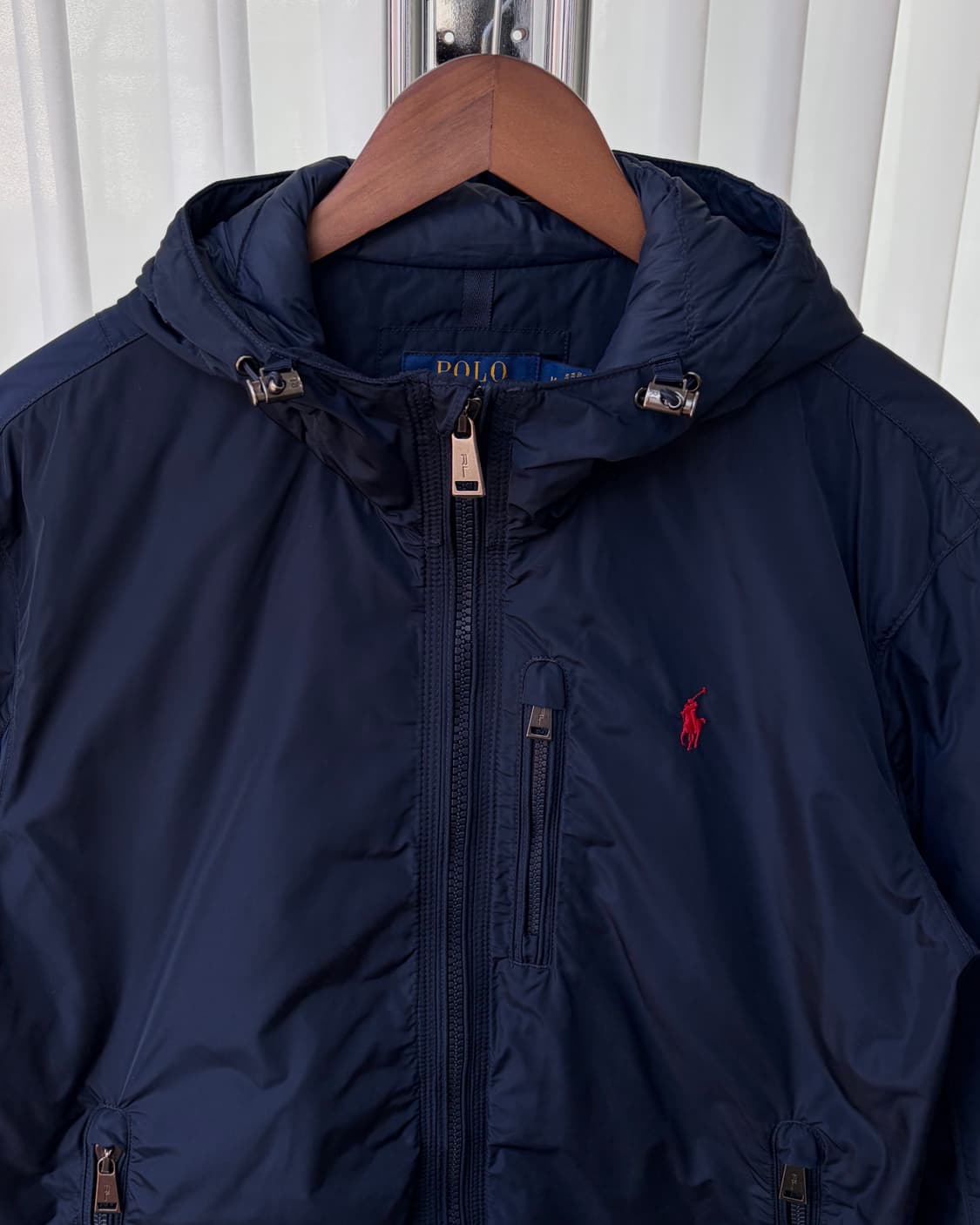 [M-L]폴로 랄프로렌 덕다운 패딩 후드 자켓 navy 상품이미지6