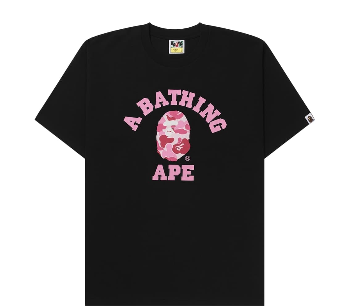 새상품) 베이프 ABC 카모 컬리지 티셔츠 블랙 핑크 3XL 상품이미지1
