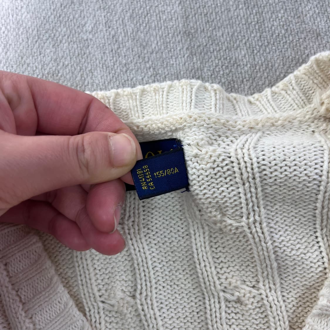 90 폴로랄프로렌 브이넥 꽈배기 니트 상품이미지4