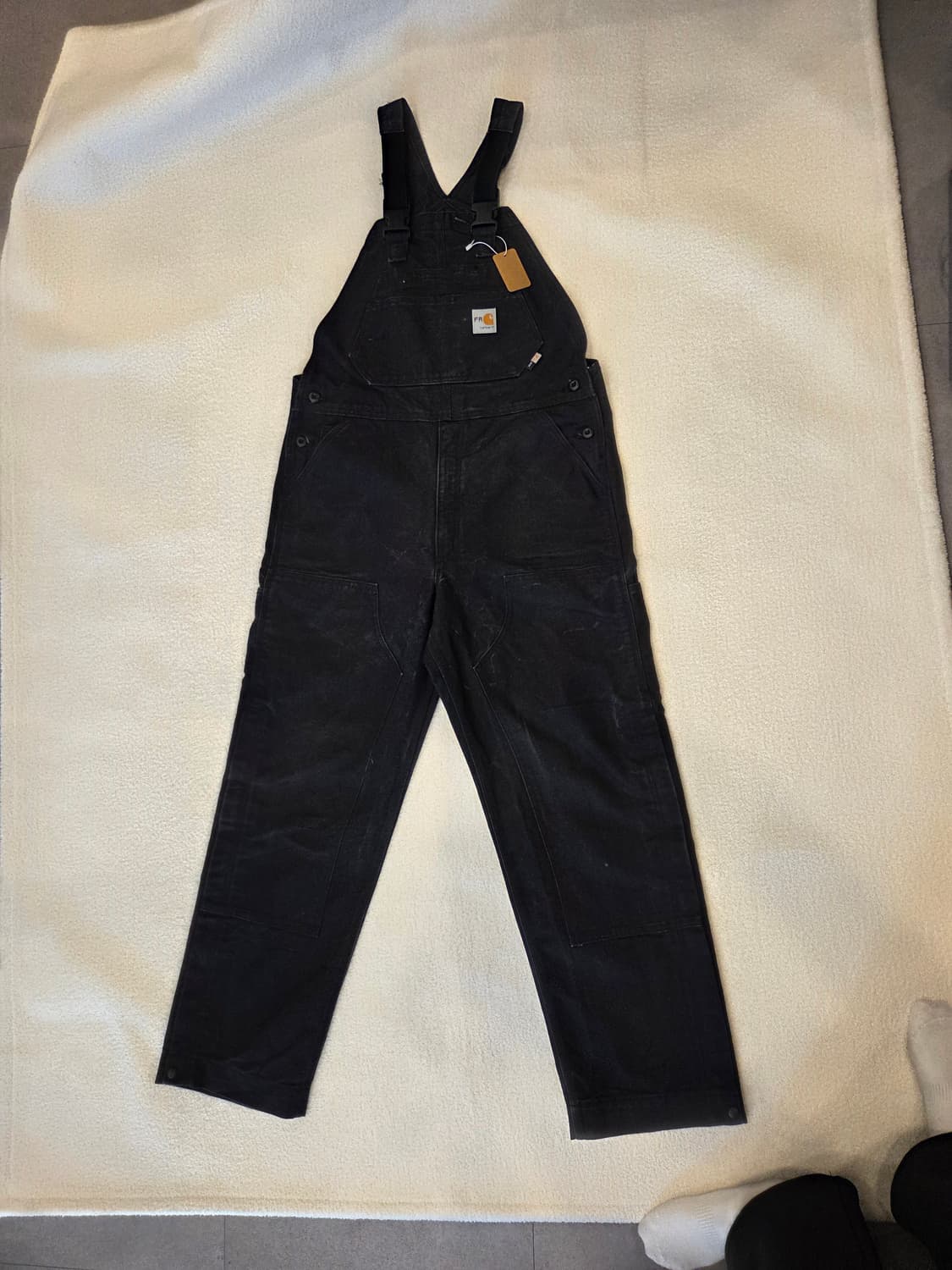 오리지날 칼하트 FR 블랙 더블니 오버롤 real USA 상품이미지1