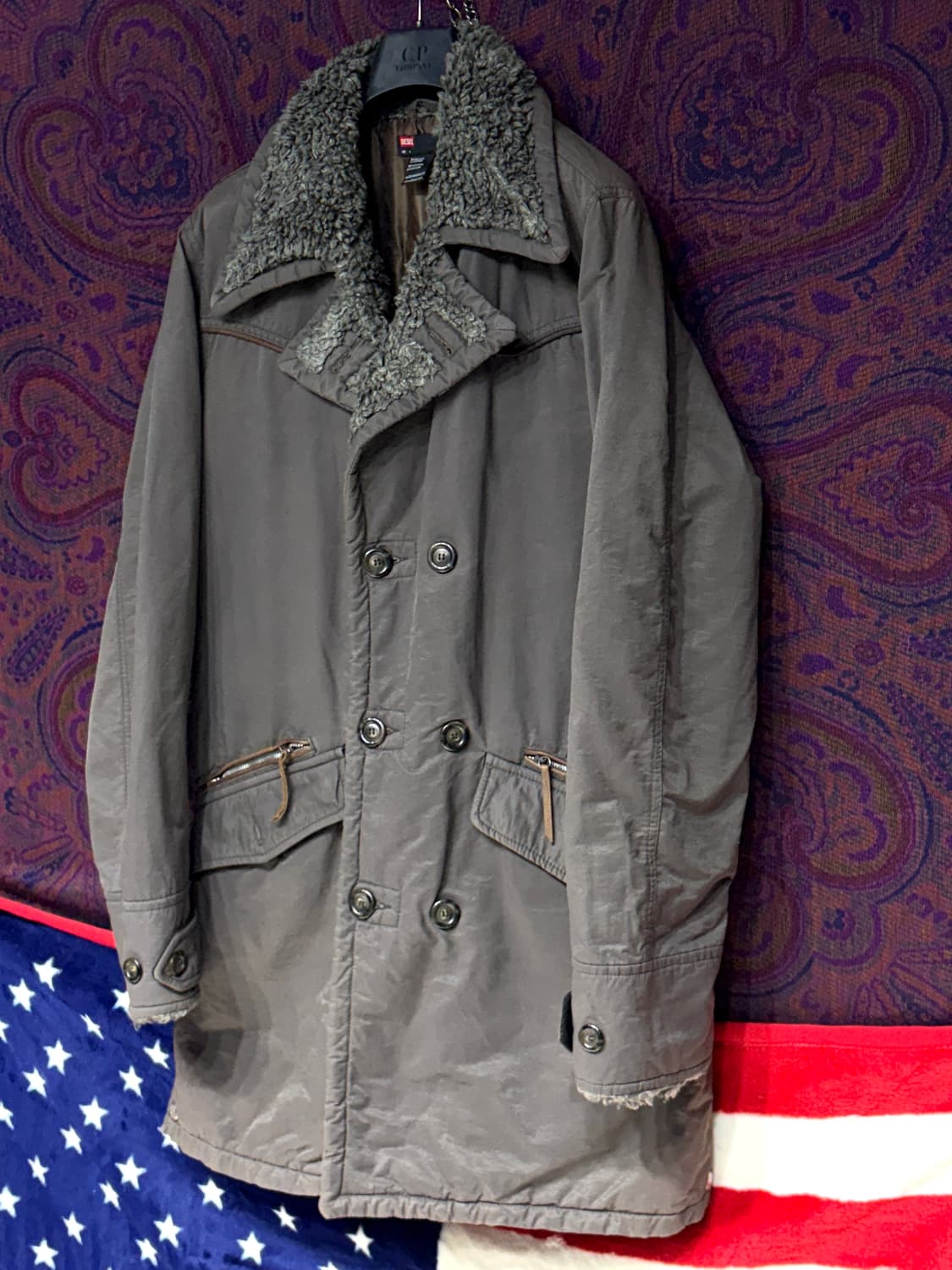 디젤 더블 브레스트 캔버스 코트 상품이미지2