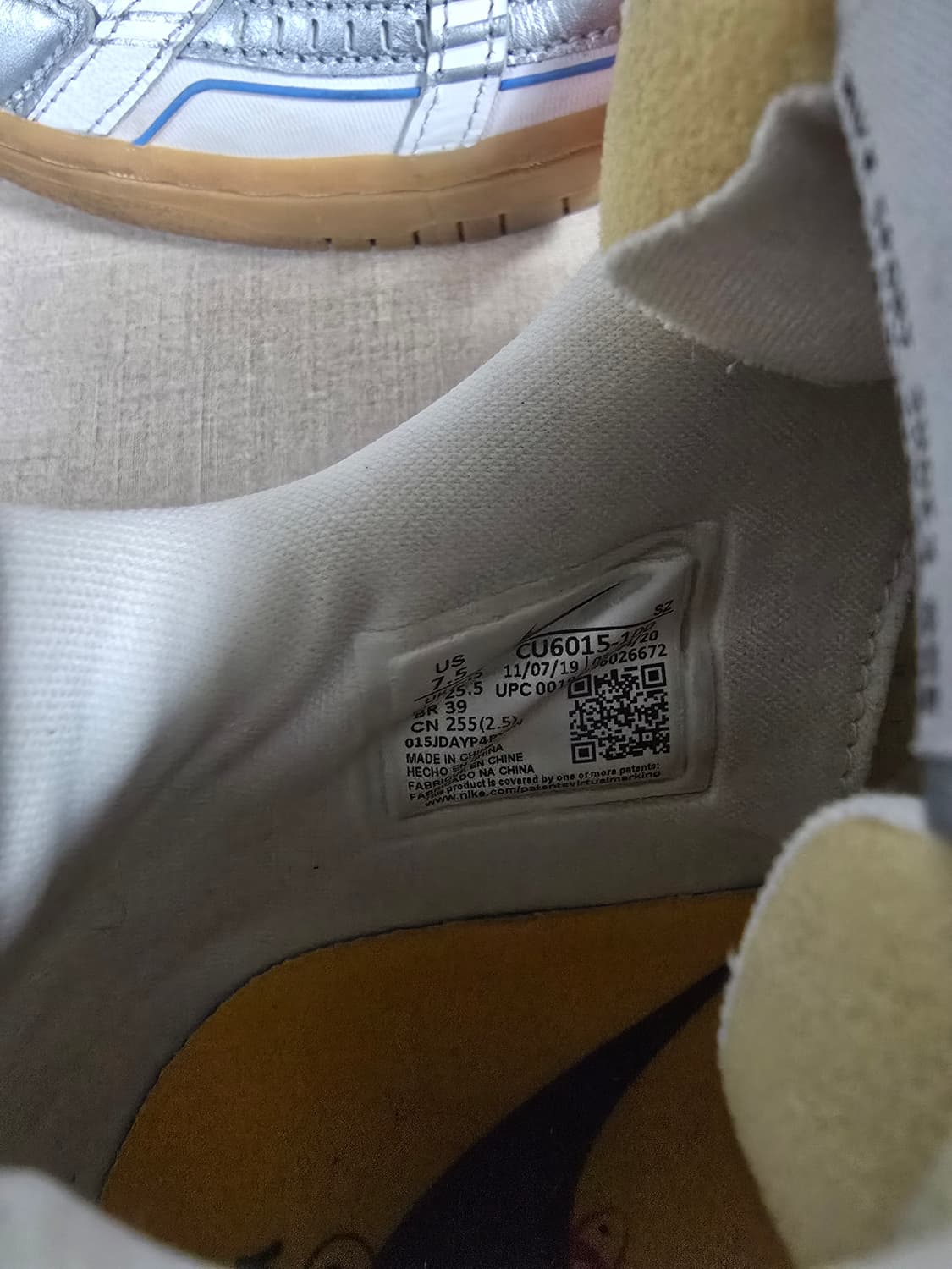 나이키 오프화이트 에어러버덩크 실버블루 255 상품이미지9