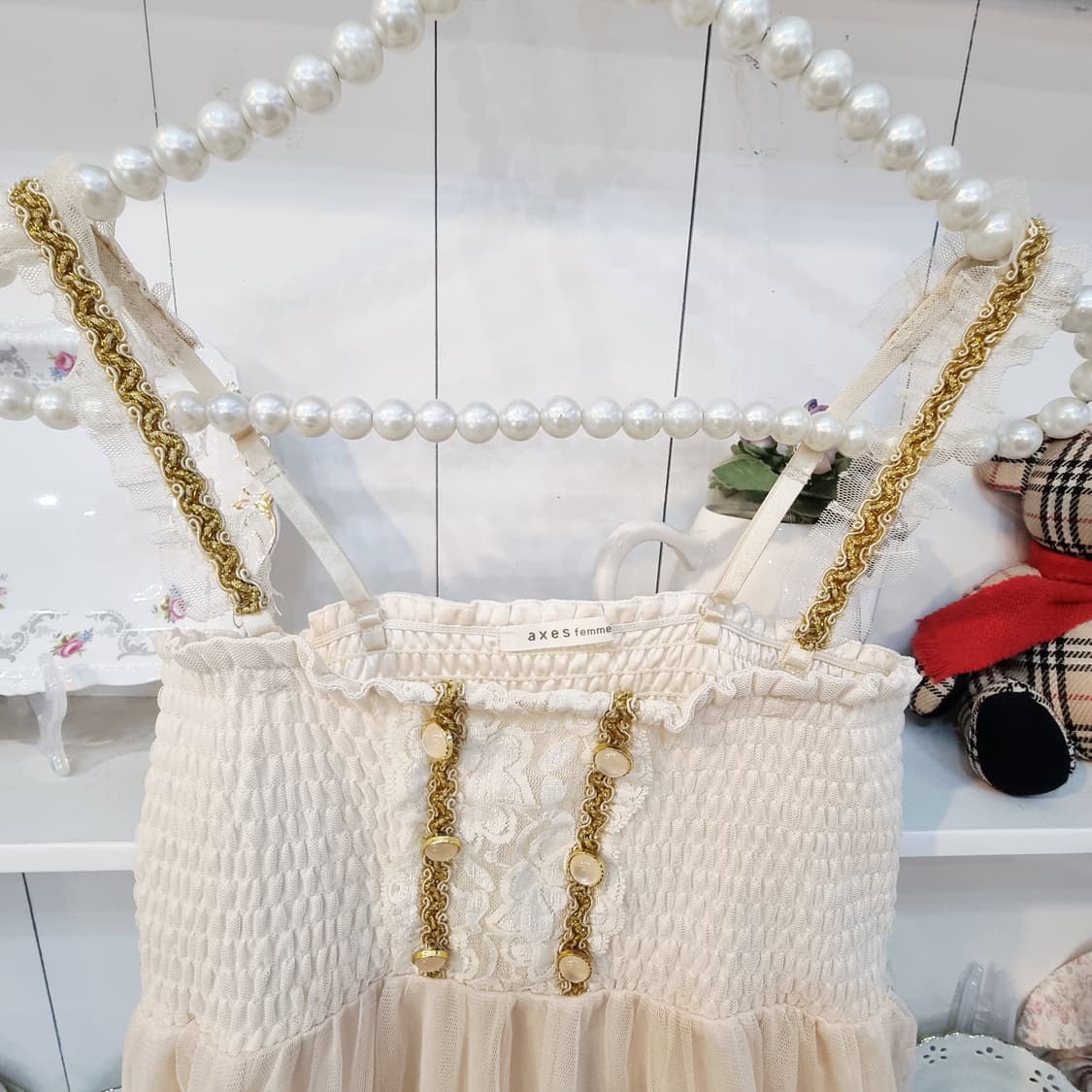 axes femme 로즈자수 쉬폰미니원피스 상품이미지3