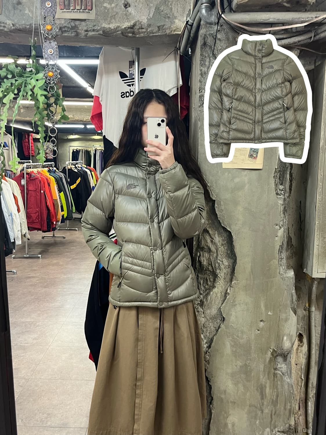 노스페이스 700 다운 패딩 카키 S #csz1757 상품이미지1