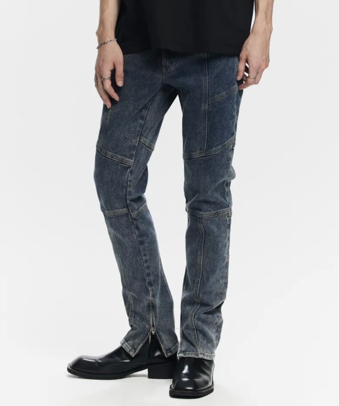 메종미네드 BIKER DENIM TROUSERS BLUE 50사이즈 상품이미지1