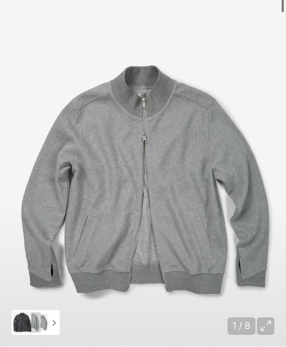 PANNEL KNIT ZIP UP (GRAY) 상품이미지1