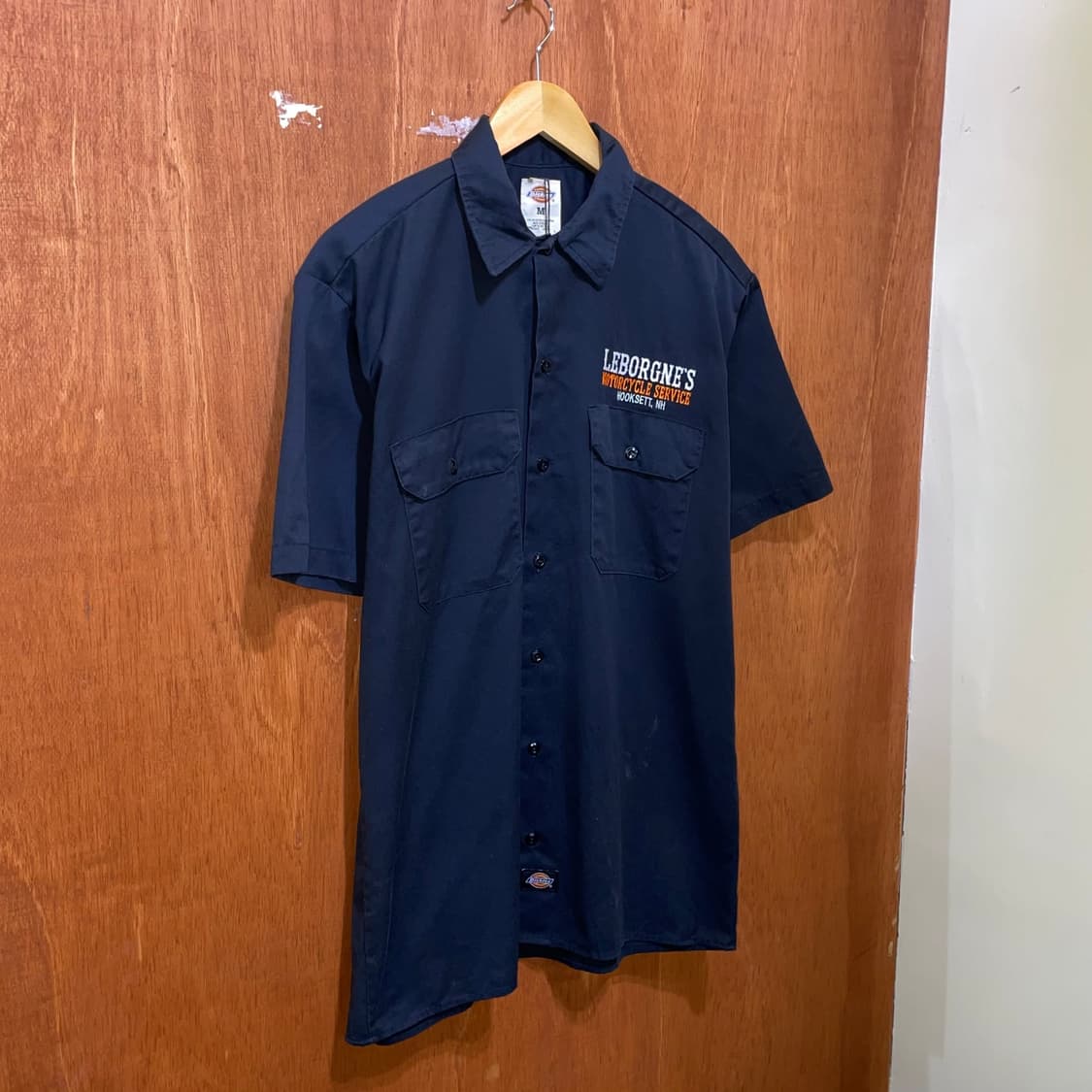 (M) Dickies 디키즈 자수 반팔 워크 셔츠 블랙 상품이미지3