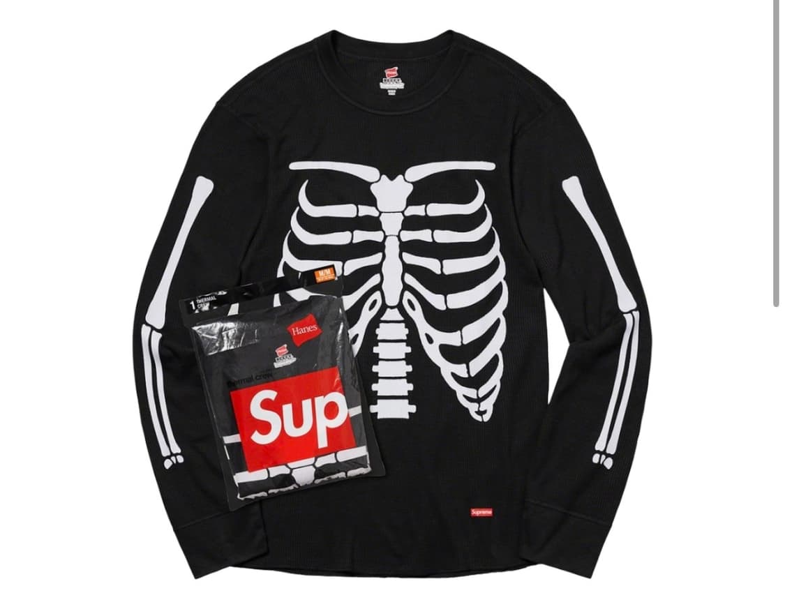 (buy..)슈프림 헤인즈 본즈 블랙 M 상품이미지1