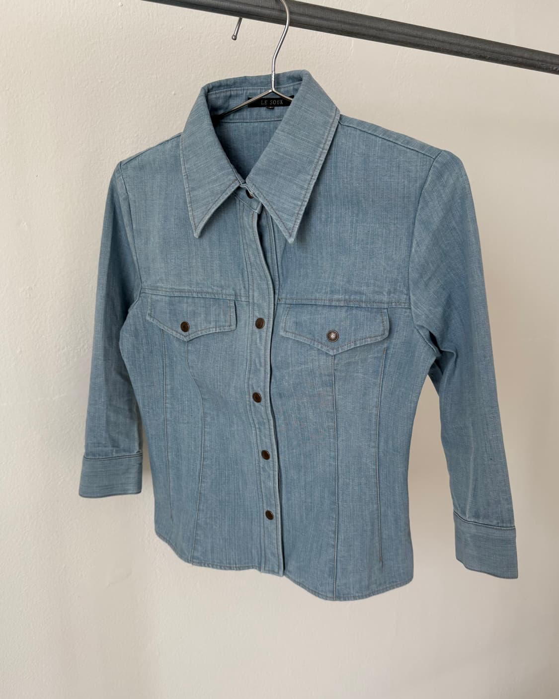 빈티지 7부 슬리브 셔츠자켓 상품이미지3