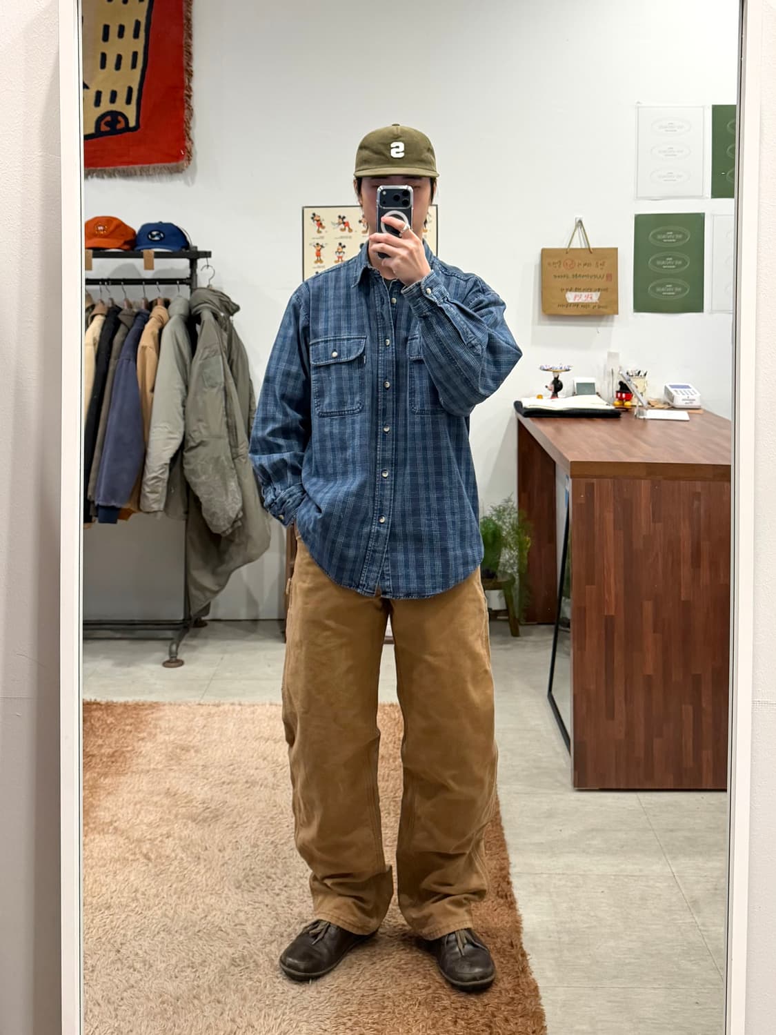 Carhartt 덕 캔버스 싱글니 플란넬 카펜터 워크 팬츠 (31) 상품이미지2