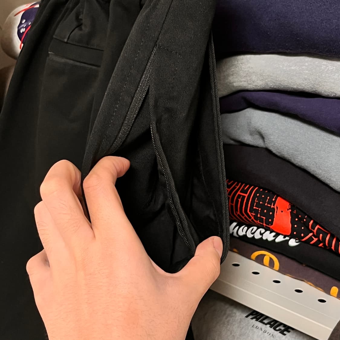 [F] 앵글런 오버핏 더블 포켓 팬츠 블랙 상품이미지4