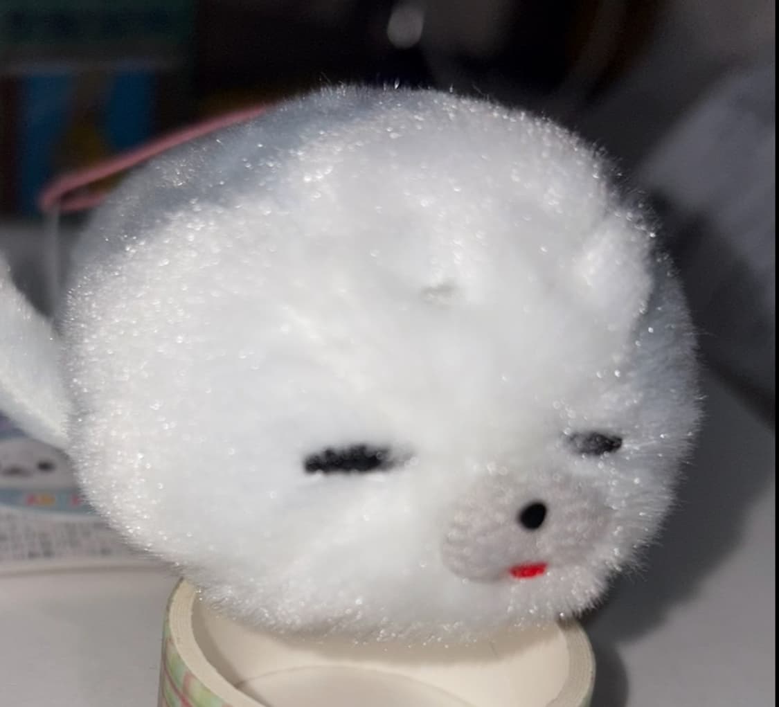 흰색 아기 물개 물범 인형 키링 상품이미지1