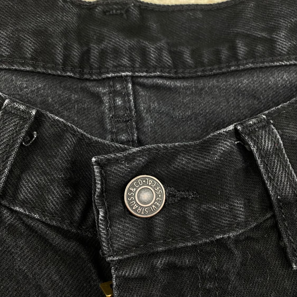 리바이스 555 96 릴렉스 핏 흑청 데님 진 (33) 상품이미지8