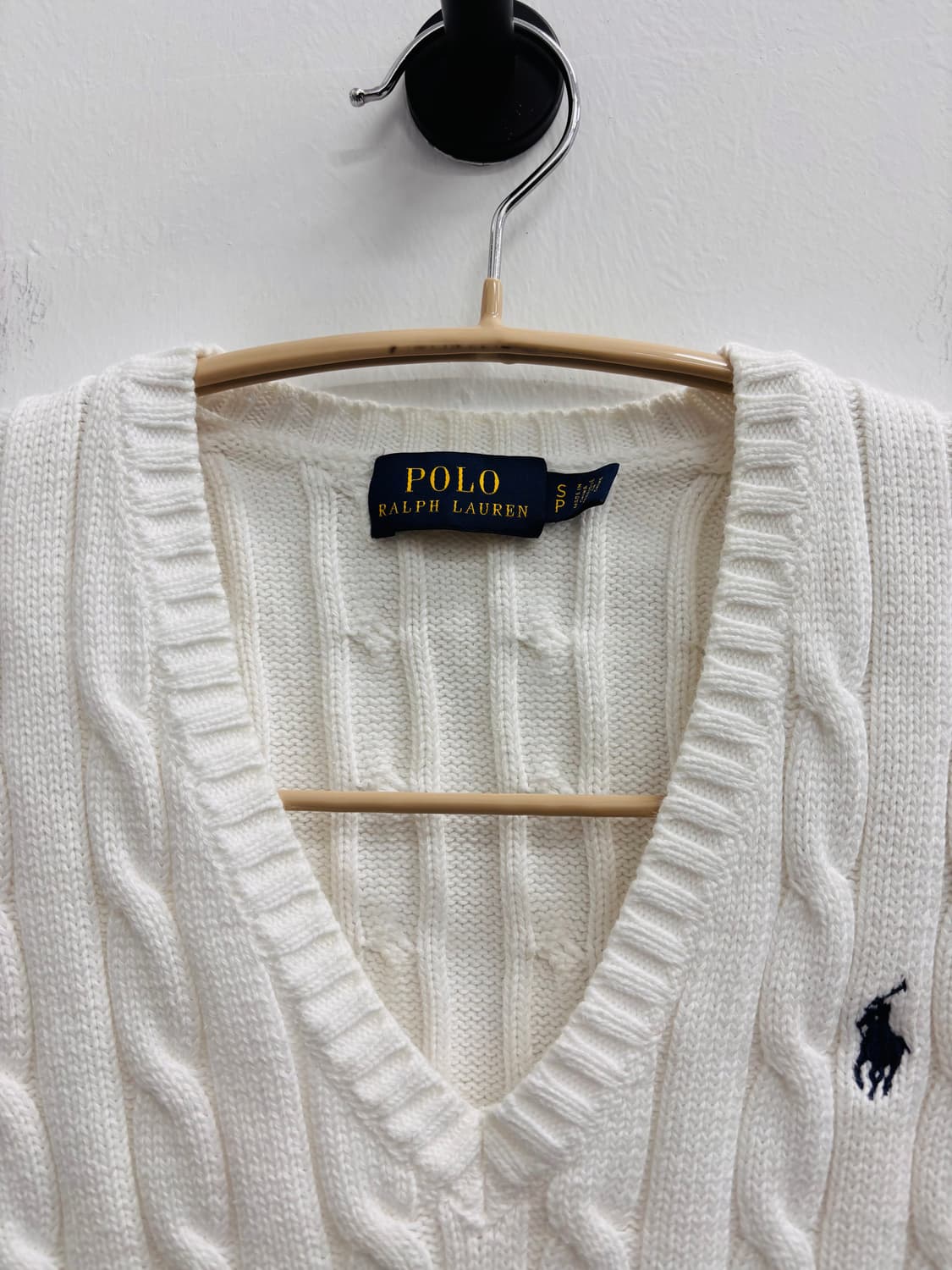 폴로 랄프 로렌 엠브로이드 케이블 니트 브이넥 스웨터 상품이미지3
