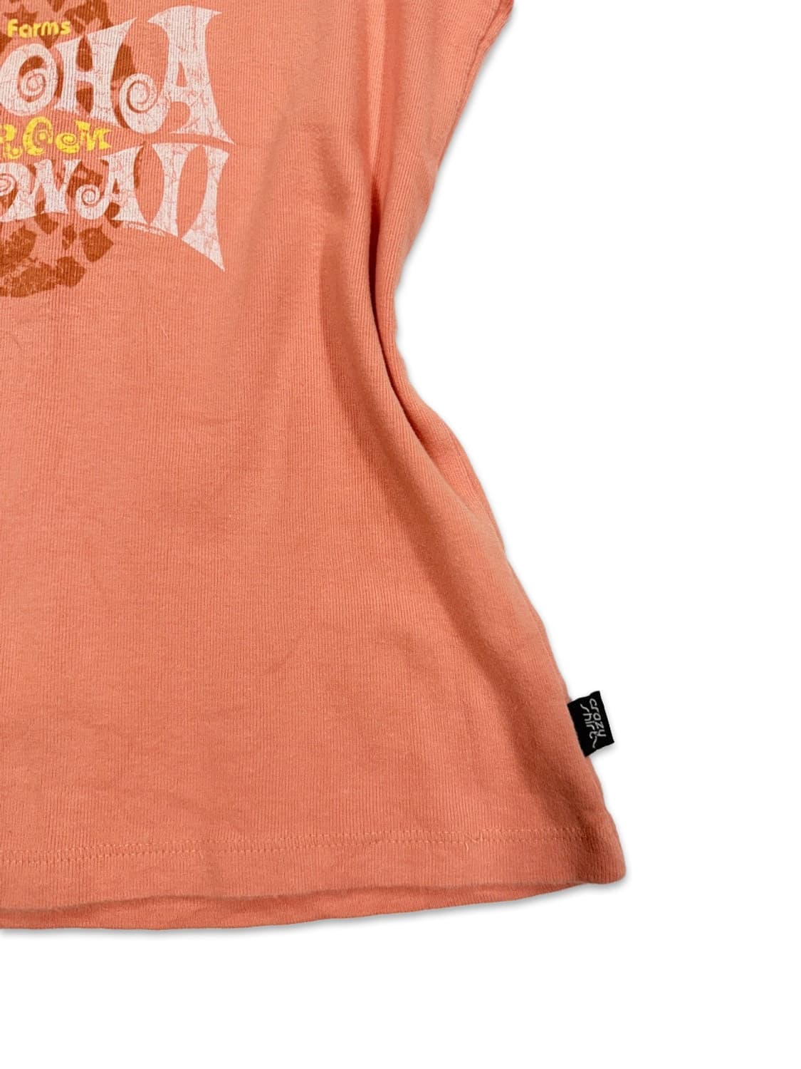 빈티지 오랜지 하와이 슬림 반팔티 상품이미지2