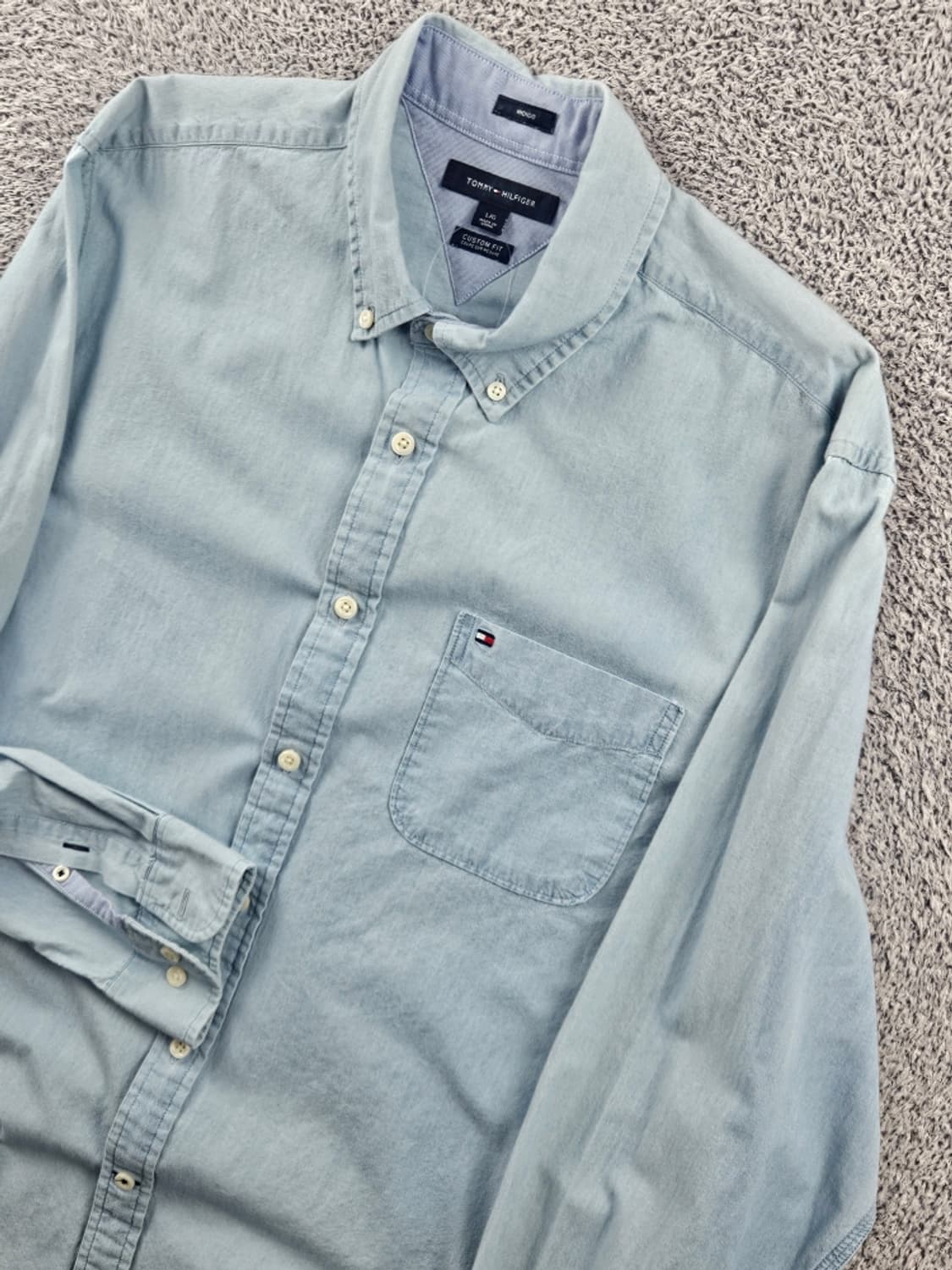 타미힐피거 인디고 데님 커스텀핏 포켓 셔츠 ( L ) / 11010 상품이미지7
