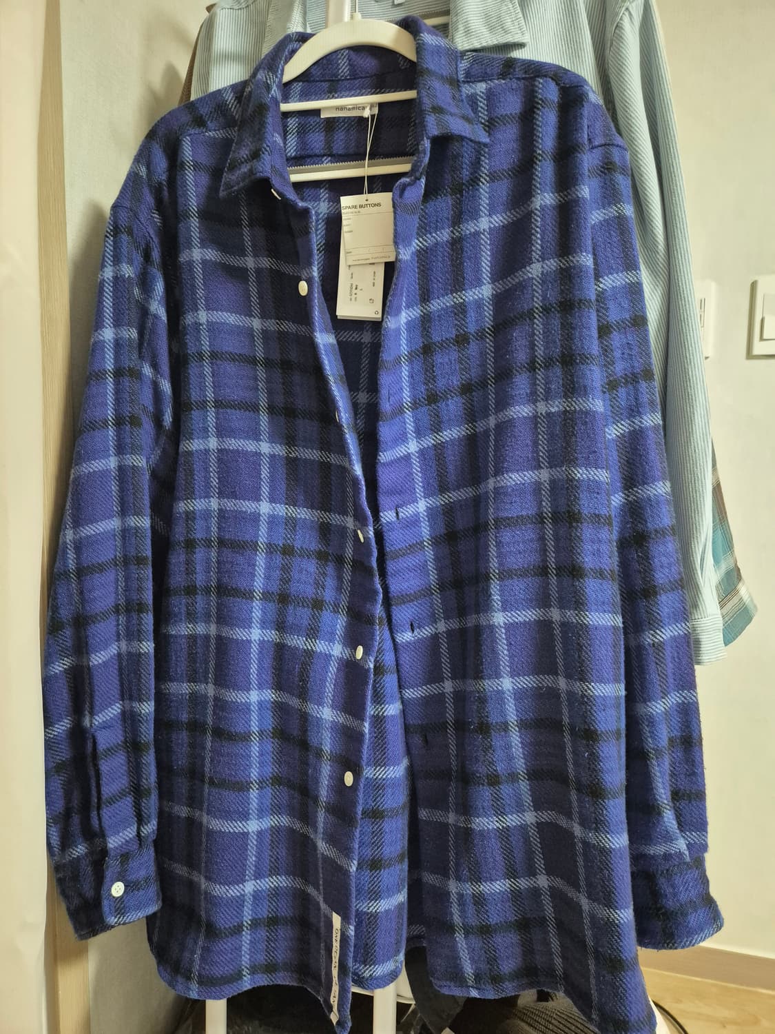 나나미카 헤비플란넬셔츠 네이비 L 상품이미지2