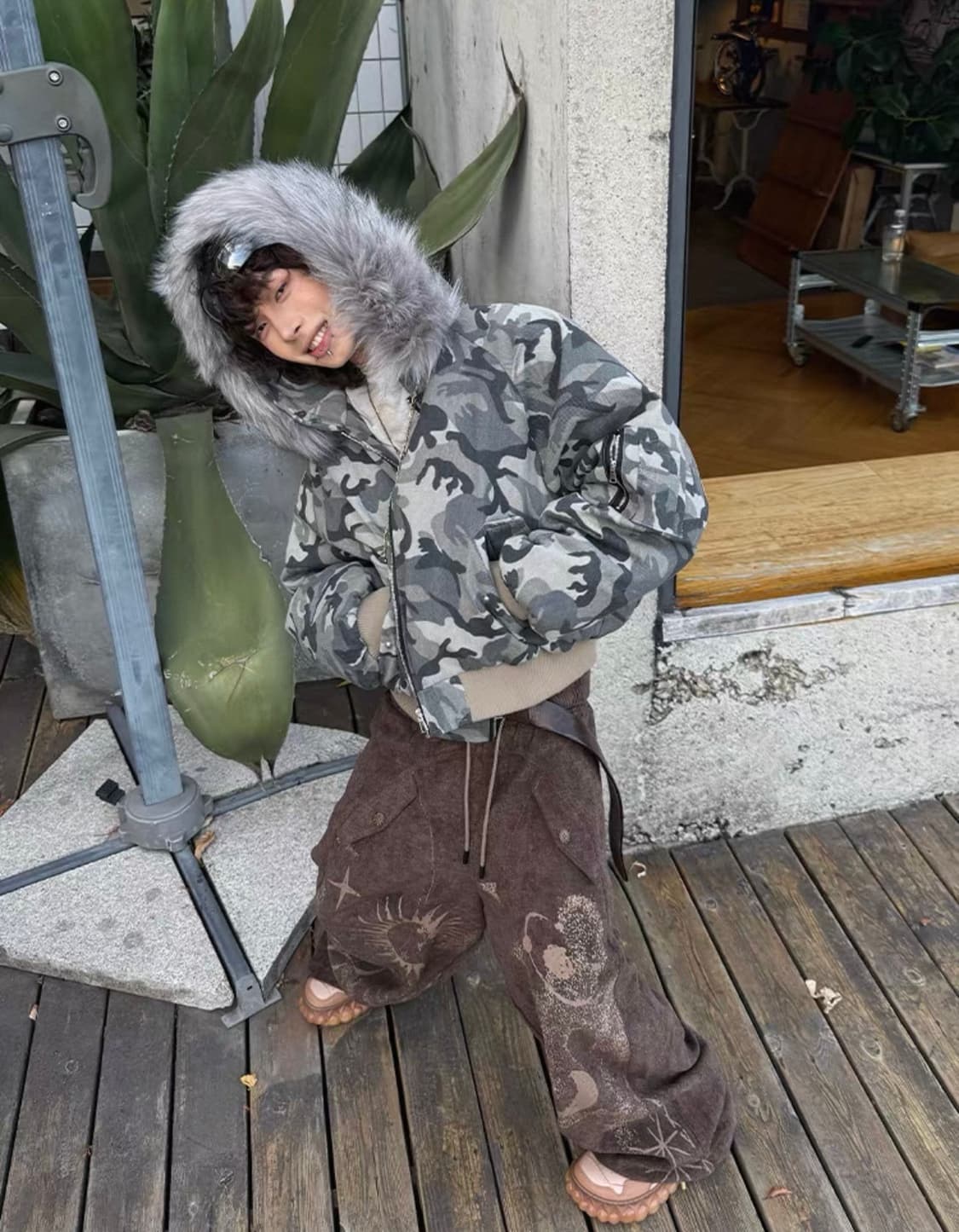 카모 후드 퍼자켓  상품이미지1