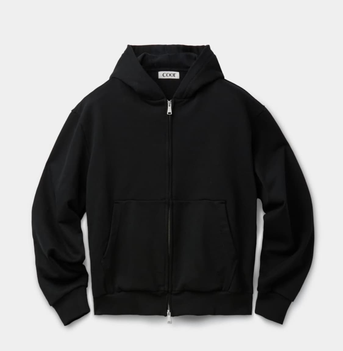 쿠어 ((코튼)) 블랙 후드집업 (L) 상품이미지3