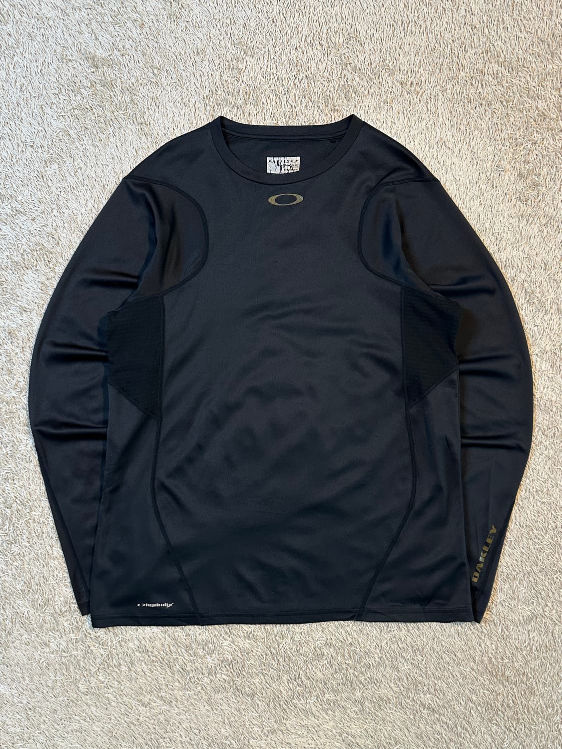 오클리 OAKLEY 센터로고 기능성 긴팔 티셔츠 블랙 상품이미지1