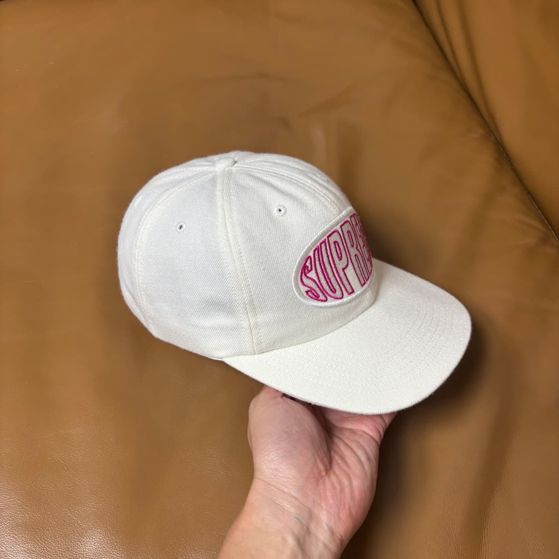 Supreme 슈프림 6패널 볼캡 모자 (Warp Logo White) 상품이미지3