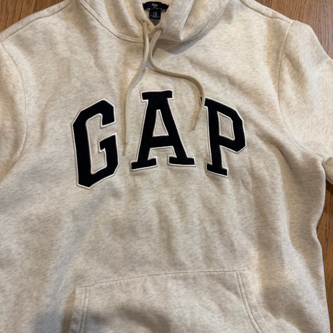 GAP 오리지널 화이트 크림 멜란지 기모 후드티 상품이미지3