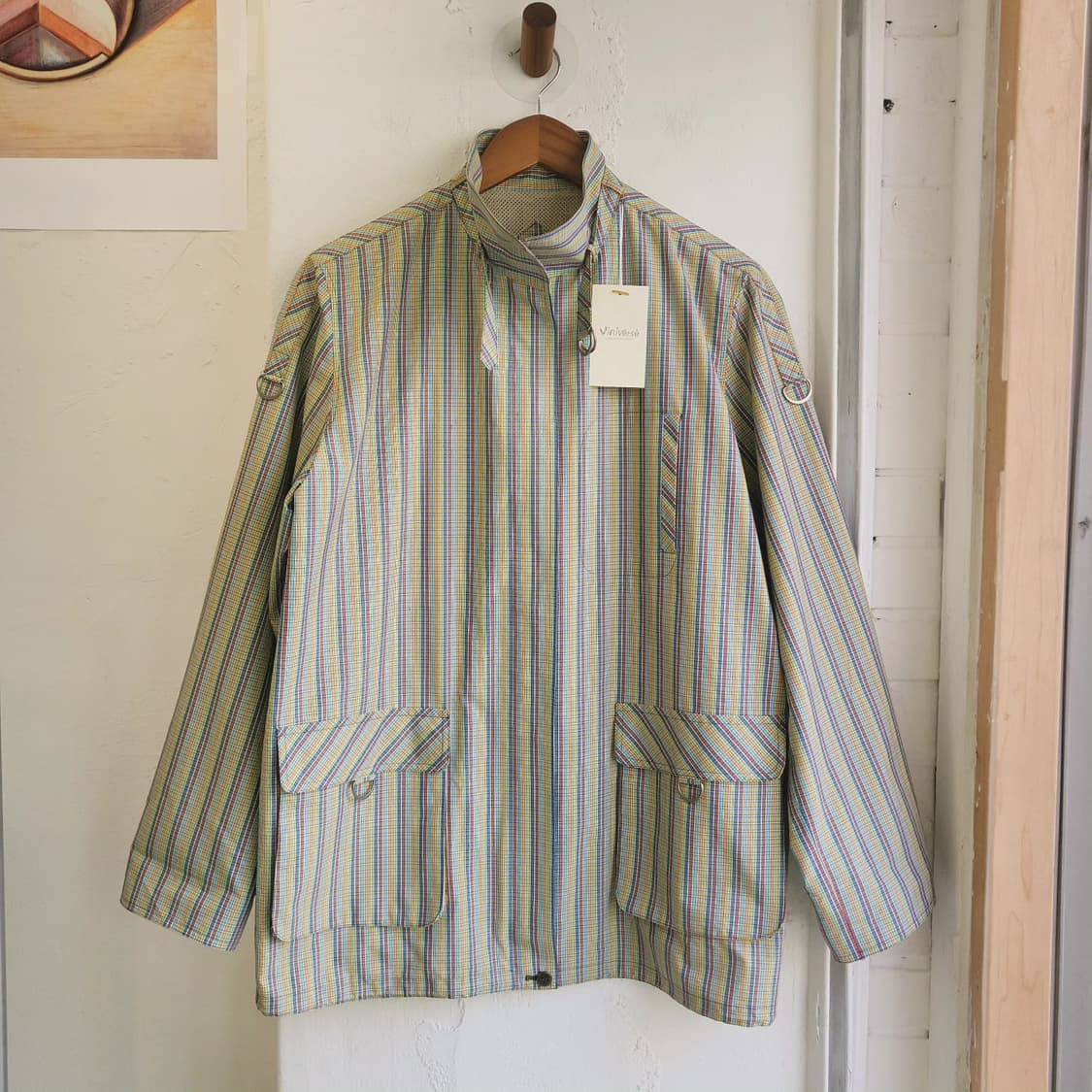 kaoryinu 레인보우체크 하이넥 자켓 상품이미지4