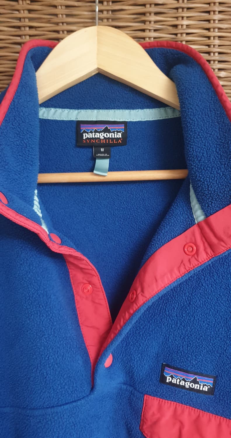 파타고니아 신칠라 스냅티 풀오버 블루 레드트림 M사이즈 상품이미지5