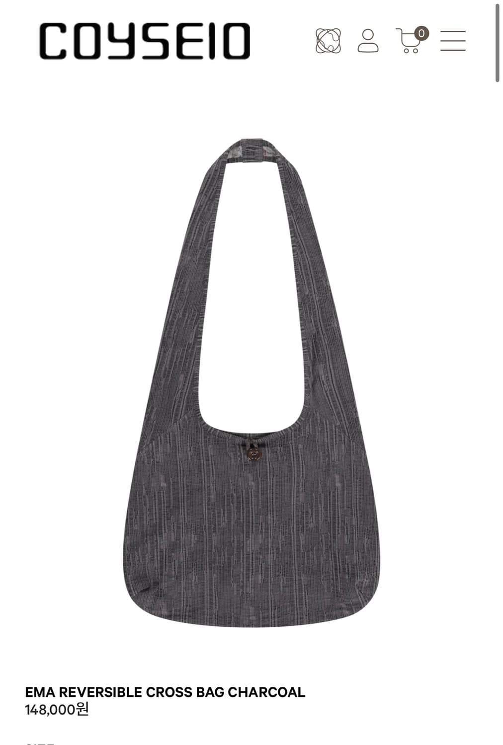 EMA REVERSIBLE CROSS BAG CHARCOAL 상품이미지1
