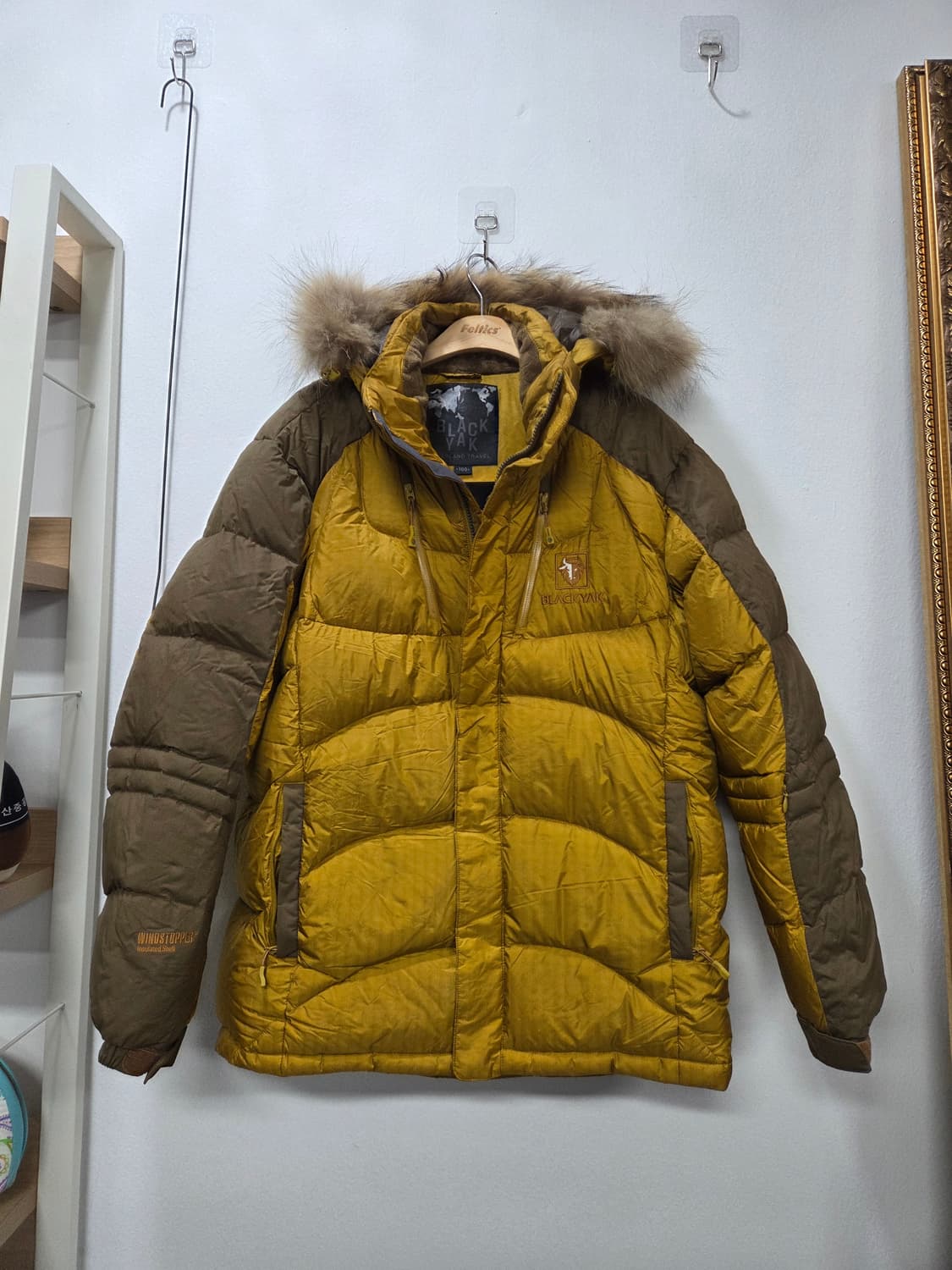 블랙야크 머스타드/카키배색  구스다운 패딩 100 상품이미지1