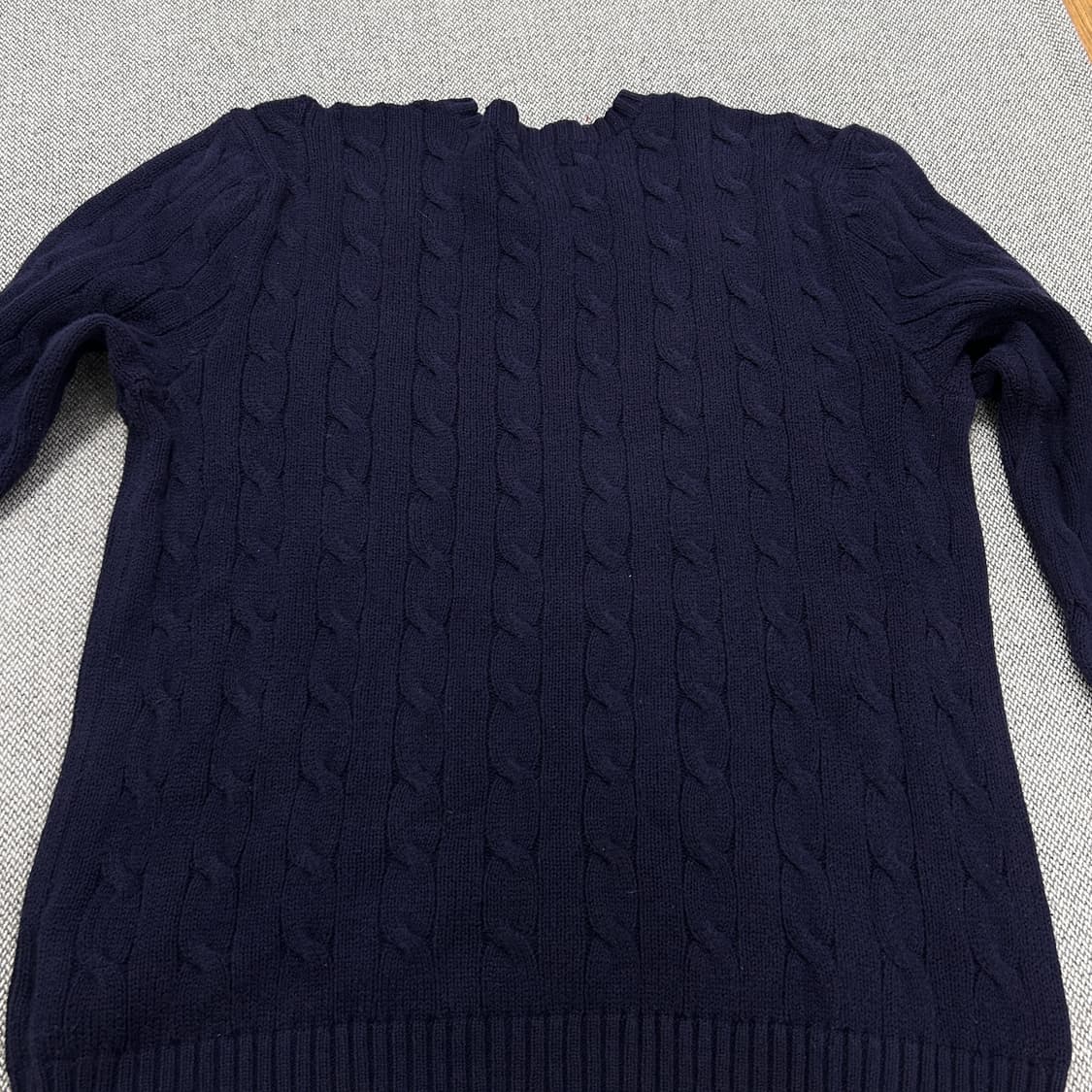 폴로 네이비 블루포니 케이블니트(M) 상품이미지7