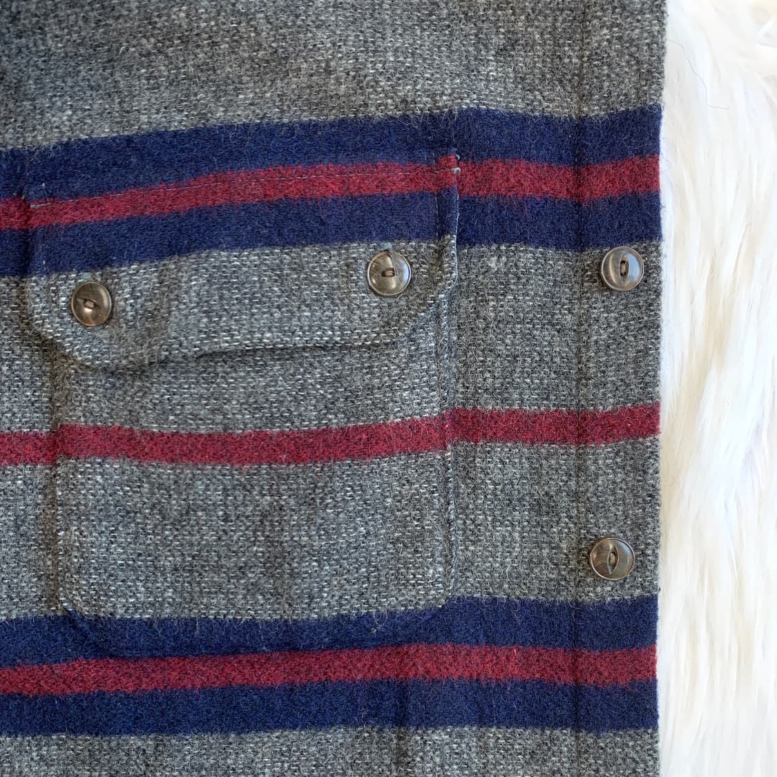90's 리바이스 빈티지 울 블랜드 스트라이프 셔츠 1771 상품이미지5