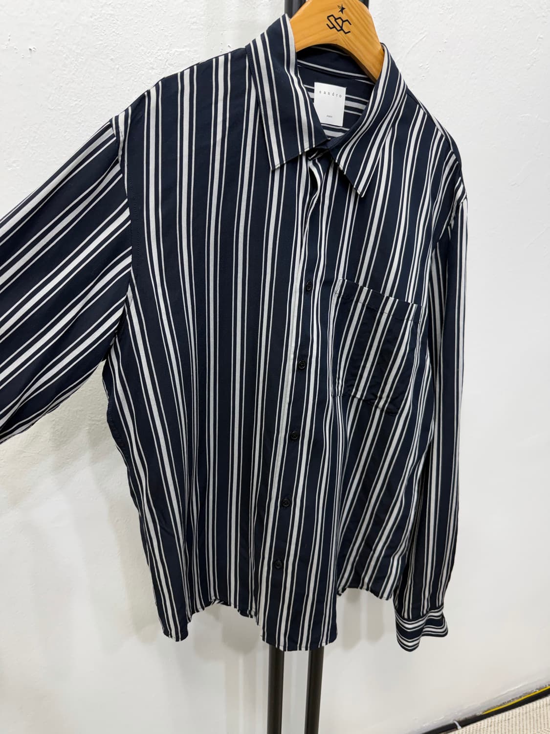 정품) 산드로옴므 신형 스트라이프 셔츠 L 상품이미지2