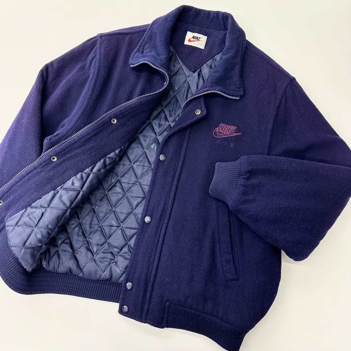 나이키 90‘s 빅 스우시 딥네이비 울 바시티 자켓 상품이미지3